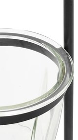 Candeeiro de pé moderno preto com vidro 25 cm - Roslini Moderno