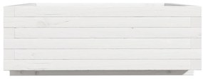 Vaso/floreira de jardim 70x70x26,5 cm pinho maciço branco