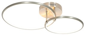Candeeiro de teto em aço com LED regulável em 3 níveis 2 luzes - Joaniqa Moderno