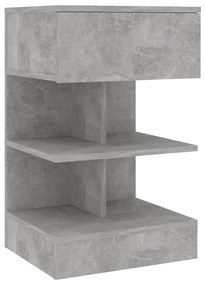 Mesa de cabeceira 40x35x65 cm contraplacado cinzento cimento