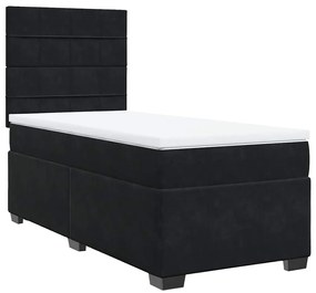 Cama com molas/colchão 80x200 cm veludo preto