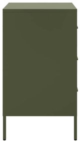 Mesas de cabeceira 2 pcs 36x39x68 cm aço verde-azeitona
