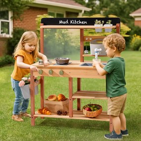 Cozinha de brincar para crianças para exterior 93 x 73 x 38 cm Caramelo