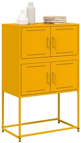 Aparador 68,5x38,5x107 cm aço amarelo mostarda