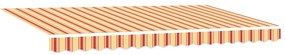 Toldo Retrátil Manual Amarelo e Laranja e Branco