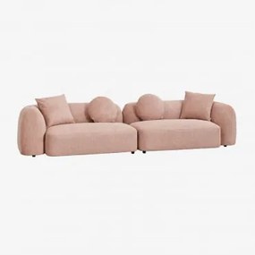 Sofá Modular De 2 Peças Em Chenille Coco Tecido Chenille Rosa Quartzo - Sklum