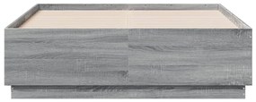 Estrutura de cama 135x190 cm derivados de madeira cinza sonoma