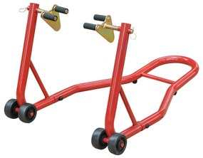 Cavalete Universal tipo Suporte Dianteiro de Mota Portátil e Móvel – Cor Vermelho – Aço – 80x50x40 cm