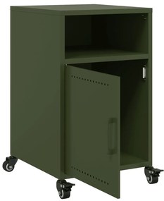 Mesas de cabeceira 2 pcs 36x39x59 cm aço verde-azeitona