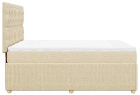 Cama com molas/colchão 140x190 cm tecido cor creme