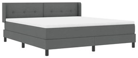 Cama Box com Colchão , Cinza Escuro, 180 x 200 cm, Tecido
