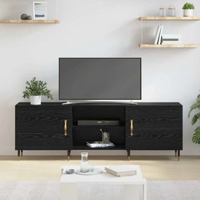 Gabinete para TV com prateleira Carvalho preto 150 x 30 x 50 cm