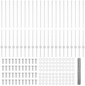 Postes de Cerca vidaXL 22 pcs U-Channel 120 cm Aço Galvanizado