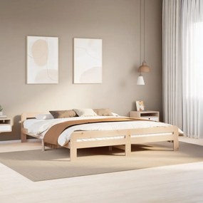 Cama sem colchão 200x200 cm madeira de pinho maciça