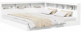 Cama Estante Branca 180x200 cm Madeira Engineered