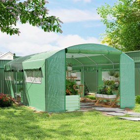 Estufa tipo Túnel 6x3x2 m Estufa de Exterior com 4 Janelas de Malha Co