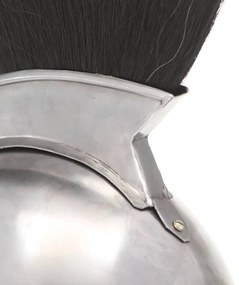 Capacete de soldado grego réplica LARP aço prateado