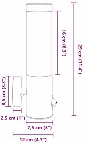 Luminária de parede externa vidaXL com sensor Aço inoxidável Preto IP4