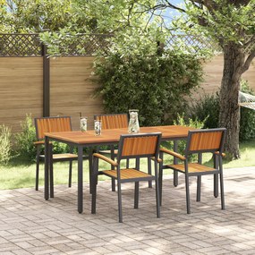 vidaXL Conjunto de Jantar para Jardim com 5 Peças em Madeira Sólida de Acácia e Metal