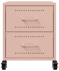Mesas de cabeceira 2 pcs 36x39x43,5 cm aço rosa