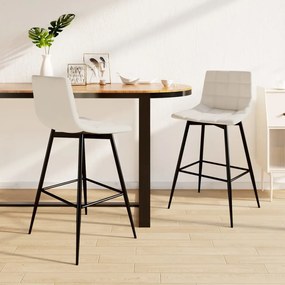 vidaXL Bancos de bar 2 pcs veludo creme