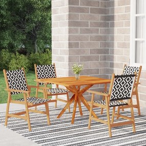 vidaXL 5 pcs conjunto de jantar para jardim madeira de acácia maciça