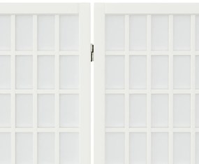 Biombo dobrável com 4 painéis estilo japonês 160x170 cm branco