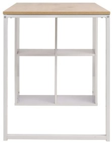 Secretária 120x60x75 cm cor carvalho e branco