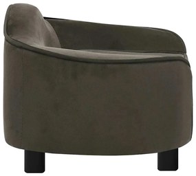 Sofá para cães 67x47x36 cm pelúcia cinzento-escuro