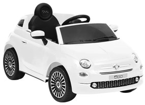 vidaXL Carro elétrico de criança Fiat 500 branco