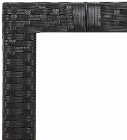 9 pcs conjunto de bistrô p/ jardim c/ almofadões vime PE preto