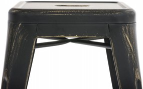 Conjunto de 4 bancos Armin em metal 46 x 40 x 40 cm Preto + Dourado