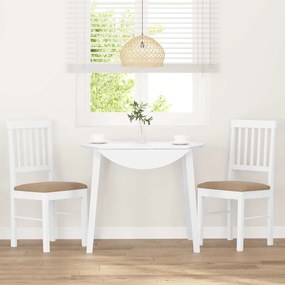 Cadeiras de jantar com almofadões 2 pcs madeira maciça branco