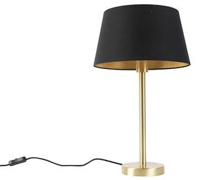 Candeeiro de mesa clássico em latão com cúpula preta 32 cm - Simplo Clássico / Antigo,Design