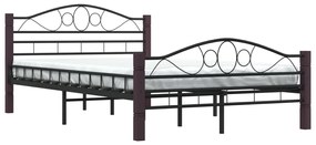 Estrutura de cama em metal 140x200 cm preto