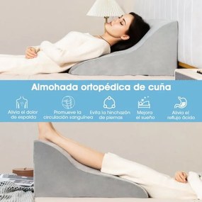 Almofada de leitura em cunha triangular Design curvo único Capa lavável à máquina Almofada lavável à máquina para dormir na cama Gravidez 51 x 32 x 63