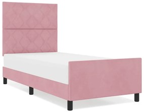 Cama vidaXL Rosa 90x190 cm Veludo