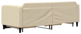 Sofá-cama com gavetão e gavetas 80x200 cm tecido cor creme