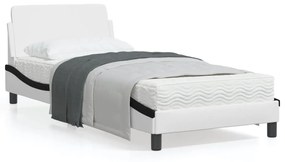 vidaXL Estrutura de cama c/ cabeceira couro artificial 90x190cm