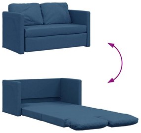 Sofá-cama sem pés 112x174x55 cm tecido azul