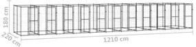Canil de exterior 26,62 m² aço