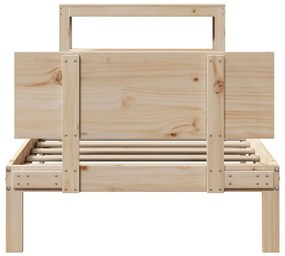 Estrutura de cama com cabeceira 90x190 cm pinho maciço