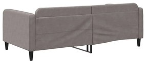 Sofá-cama 100x200 cm tecido cinzento-acastanhado