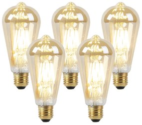 Conjunto de 5 lâmpadas LED E27 dim to warm gold 8W 806 lm 2000-2700K
