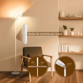 Candeeiro de Pé LED com Wi-Fi e Assistente Google - Design Moderno