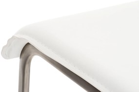 Banco de bar Limon em couro sintético 39 x 80-103 x 46 cm Branco
