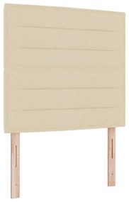 Cama Box Spring com Colchão e Banco Creme 90x190 cm Tecido