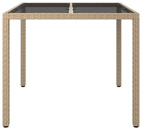 Mesa de Jantar de Jardim Bege 90x90x75 cm Rattan Poli