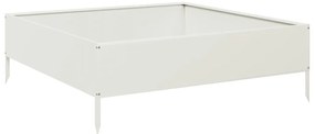 Canteiro elevado de jardim 100x100x33,5 cm aço branco