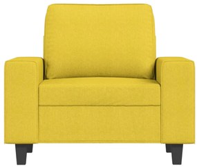 Poltrona com apoio de pés 60 cm tecido amarelo-claro